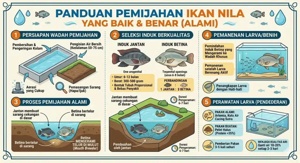 cara pemijahan ikan nla infografik