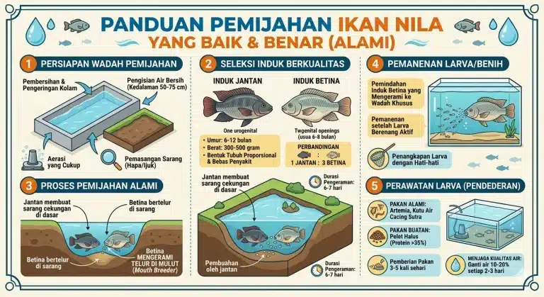 cara pemijahan ikan nla infografik
